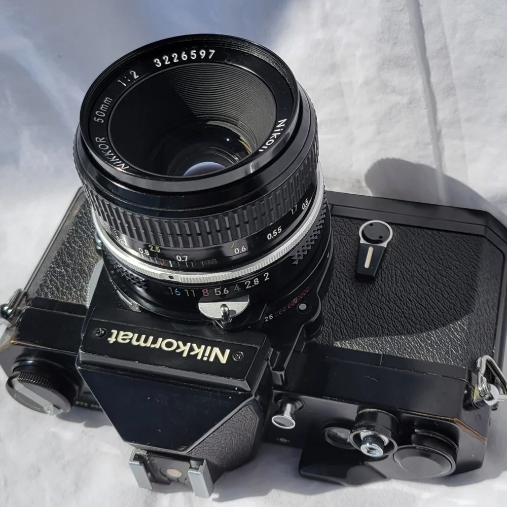 Vintage Nikkormat FT2 w/flash & Cannon PowerShot